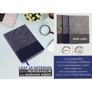 101-B166*Leaf A5 Notebook with Memorandum and Bookmark Ribbon