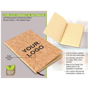 101-B109*Cork Eco friendly A5 notebook with memorandum 