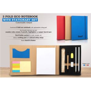 101-B110*3 fold Eco Notebook with stationary set