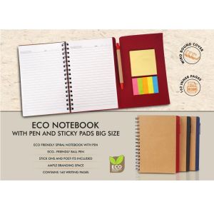 101-B154*A5 Size Notebook With Sticky Notes And Eco Pen