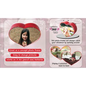 101-D22*Rotating heart shape dual photo frame