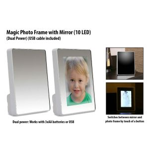 101-D36*Magic Photo Frame with Mirror 10 LED Dual Power USB cable included