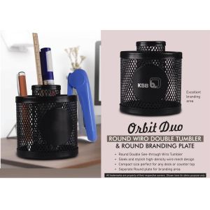 101-E374*Orbit Duo Round Wiro Double tumbler & Round Branding Plate