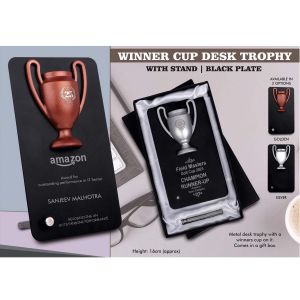 101-F11*Winner Cup Desk Trophy with stand Black Plate