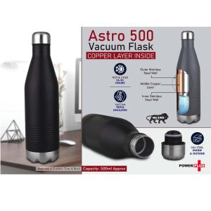 101-H296*Astro 500 Vacuum Flask 304 Grade Steel Keeps hot for 1824 hours Copper Layer inside Capacity 500ml Approx