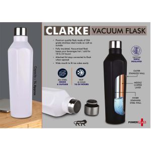 101-H298*Clarke Vacuum Flask 304 Grade Steel Keeps hot for 1824 hours Copper Layer inside Capacity 1L Approx