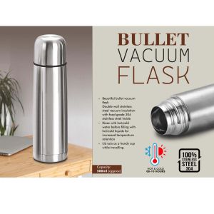 101-H299*Bullet vacuum flask with Cap Capacity 500ml approx 304 grade steel