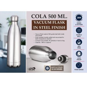 101-H308*Cola 500 Ml Vacuum Flask In Steel Finish 