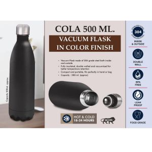 101-H309*Cola 500 Ml Vacuum Flask In Color Finish