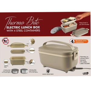 101-H328*Thermo Bite Electric Lunch Box With 4 Steel Containers