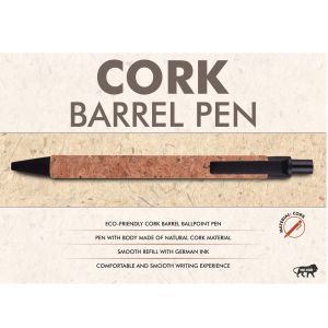 101-L163*Cork barrel pen Barrel completely made of cork