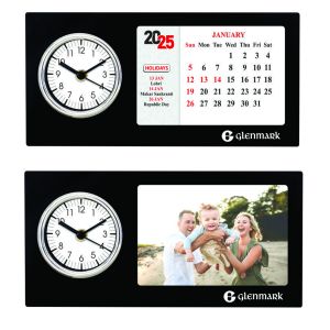 22025144*TABLE CLOCK WITH PHOTO FRAME & CALENDAR