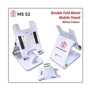 362024MS52*METAL DOUBLE FOLD WHITE COLOUR MOBILE STAND