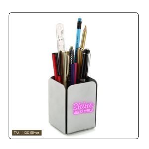 362024TM1100SILVER*METAL STATIONERY CUM PEN HOLDER SILVER