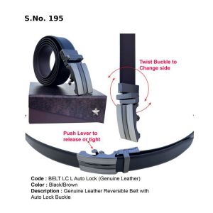 BELTLC L Auto Lock*Reversible Belt with Autolock Buckle  Genuine Leather