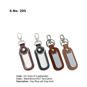 KC TIMEX R*Key Ring with Dog Hook  Leatherette