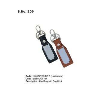 KC SELTOSDP R*Key Ring with Dog Hook  Leatherette