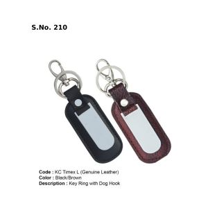 KC TIMEX L*Key Ring with Dog Hook  Genuine Leather