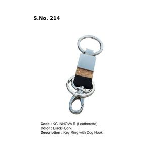 KC INNOVA R*Double Ring Key Ring with Dog Hook  Leatherette