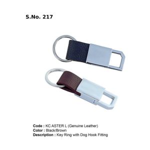 KC ASTER L*Key Ring with Dog Hook Fitting  Genuine Leather