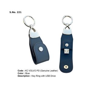 KC VOLVO PD 32 GB*Key Ring with USB Drive   Genuine Leather