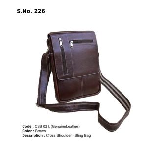 CSB 02 L*Cross Shoulder Sling Bag  Genuine Leather