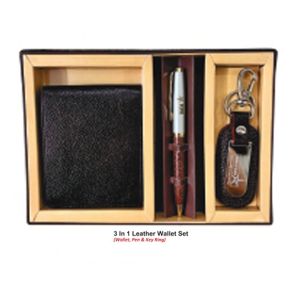 532024104*3 IN 1 LEATHER WALLET SET