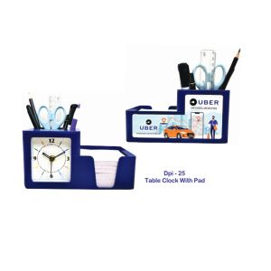 53202425*TABLE CLOCK WITH PEN STAND & PAD