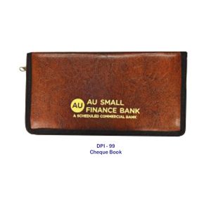 53202499*BROWN CHEQUE BOOK COVER WITH CHAIN