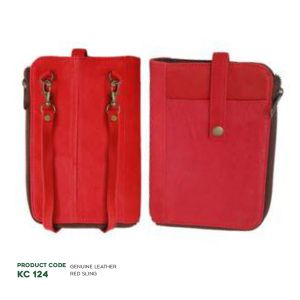 822024124*GENUINE LEATHER RED SLING BAG