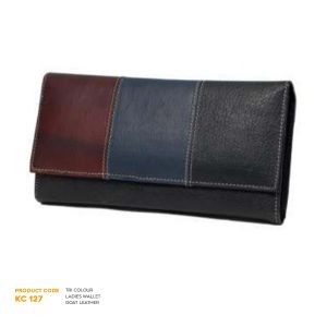 822024127*TRI COLOUR LADIES WALLET GOAT LEATHER