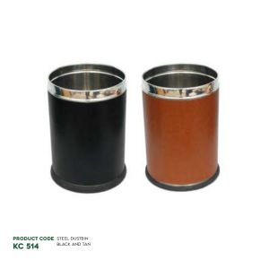 822024514*STEEL DUSTBIN BLACK & TAN