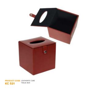 822024521*LEATHERETTE CUBE TISSUE BOX WITHOUT TISSUES