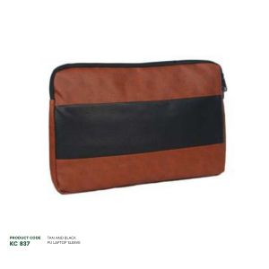 822024837*TAN & BLACK PU LAPTOP SLEEVE