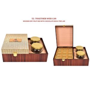 96202452*WOODEN DRY FRUIT BOX WITH CHOCOLATE BOX & TWO JAR