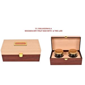 96202453*WOODEN DRY FRUIT BOX WITH & TWO JAR