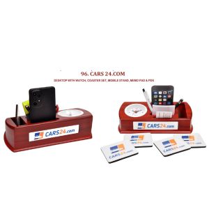 96202496*DESKTOP WITH WATCH COASTER SET MOBILE STAND MEMOPAD & PEN