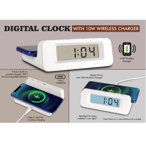 101-A140*Digital Clock With 10W Wireless Charger 