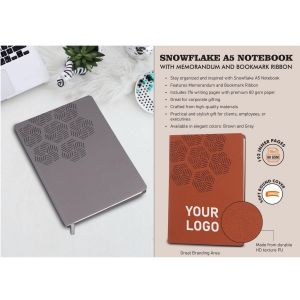 101-B167*Snowflake A5 Notebook With Memorandum And Bookmark Ribbon